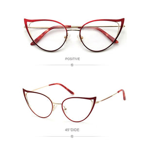 Optical Fashionable Women's Prescription Glasses Luxury Brand Fake Glasses Cat Eye Female Round Eyeglasses With Frame YINSQER