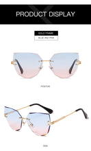 Load image into Gallery viewer, Rimless Cat Eye Sunglasses Luxury Brand Design Women Metal Sun glasses Fashion Lady Shades UV400 Eyewear oculos gafas de sol