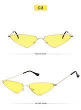 Load image into Gallery viewer, Triangle Metal Frame Sunglasses Women Cat Eye Cool Small Fashion Sun Glasses Shades Ocean Color Oculos De Sol Feminino UV400