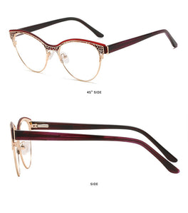 Luxury Retro Cat Eye Optical Glasses Frame Women Carved Design Acetate Myopia Eyeglasses Frame Ladies Prescription Spectacles