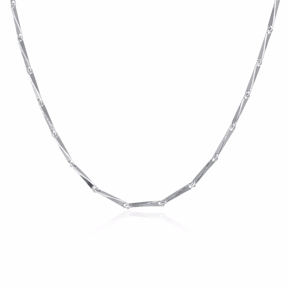925 Sterling Silver Link Chain Necklace Width 1.0mm, Length 40mm, 45mm Women European Fine Jewelry Gift TFN010