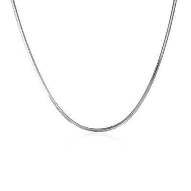 925 Sterling Silver Snake Chain Necklace Width 1.0mm, Length 40mm, 45mm Women European Fine Jewelry Gift TFN013