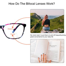 Load image into Gallery viewer, Henotin 2 Pack Comfortable Progressive Multifocal Reading Glasses Men&#39;s and Women&#39;s Spring Hinged Plastic Frame Eyeglasses