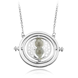 Hermione Granger Rotating Time Turner Gold/Silver Necklace Hourglass Sand Necklaces Women Men Silver Gold Link Chain