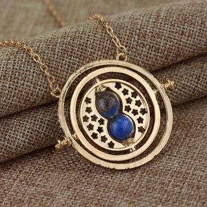 Hermione Granger Rotating Time Turner Gold/Silver Necklace Hourglass Sand Necklaces Women Men Silver Gold Link Chain