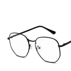 Hexagon Anti Blue Light Glasses Frame Men 2023Retro Myopia Optical Fake Eye Glasses Frame Women Oculos lunette de vue homme