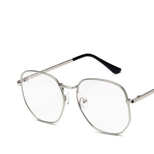 Hexagon Anti Blue Light Glasses Frame Men 2023Retro Myopia Optical Fake Eye Glasses Frame Women Oculos lunette de vue homme