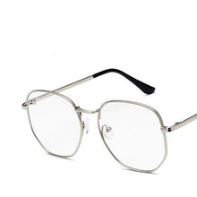 Load image into Gallery viewer, Hexagon Silver Clear Glasses Frame Men 2023 Retro Myopia Optical Fake Eye Glasses Frame Women Oculos lunette de vue homme