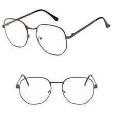 Load image into Gallery viewer, Hexagon Silver Clear Glasses Frame Men 2023 Retro Myopia Optical Fake Eye Glasses Frame Women Oculos lunette de vue homme