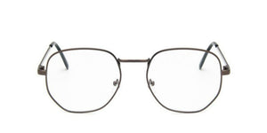 Hexagon Silver Clear Glasses Frame Men 2023 Retro Myopia Optical Fake Eye Glasses Frame Women Oculos lunette de vue homme