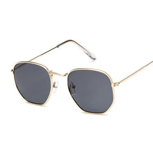 Load image into Gallery viewer, Hexagon Sunglasses Men Classic Brand Flat Lens Clear Sun Glasses Male Female Retro Small Metal Frame Square Glass