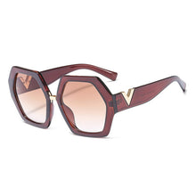 Load image into Gallery viewer, Hexagonal Leopard V Sunglasses Women 2023 Vintage Polygon Gradient Sun Glasses Man Driving Shade Goggle De Sol Mujer