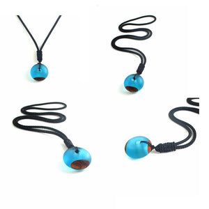 men'woman s fashionable wood resin necklace pendant, woven rope chain, hot - selling jewelry gifts