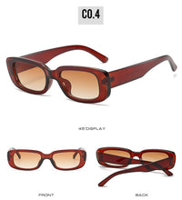 Carica l'immagine nel visualizzatore di Gallery, Rectangle Sunglasses Women Men Fashion Retro Small Sun Glasses Female Black Red Glasses Vintage Eyeglasses Shades UV400