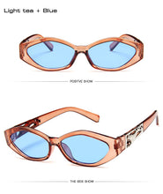 Load image into Gallery viewer, Retro Small Frame Polygon Cat Eyes Women Sunglasses Brand Designer Fashion Cheetah Decoration Ladies Sun Glasses UV400