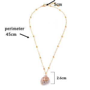 Conch Shell Necklace Sea Beach Shell Chain Pendant Necklace For Women Collier Femme Shell Cowrie Summer Jewelry Bohemian