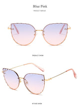 Load image into Gallery viewer, Oulylan Cutting Lens Sunglasses Women Brand Designer Gradient Shades Sun Glasses Ladies Vintage Metal Blue Pink Eyeglasses UV400