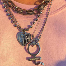 Load image into Gallery viewer, necklace she devil Women Igirl Heart Pendant Necklace Stainless Steel Harajuku Female Gothic Streetwear Chain Necklace