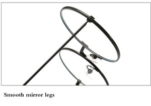 Vintage Round Metal Frame  Personality College Style Clear Lens Eye Glasses Frames blue-light eye protection mobile phone game