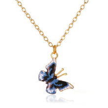 Carica l'immagine nel visualizzatore di Gallery, Korean Blue Gradient Butterfly Necklace for Women Girls Silver Color Rainbow Butterflies Pendant Choker Necklaces Jewelry Gift