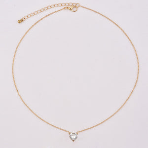 2020 New Female Fashion Crystal Heart Necklace Pendant  Short Gold Chain Necklace Pendant Necklace Charm Gifts girlfriends