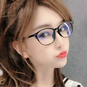 Plastic Vintage Eyeglasses Oval Myopia Blue Light Glasses Clear optical Computer Women Men Anti Blue Ray Glasses Frame