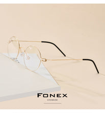 Load image into Gallery viewer, Screwless Eyewear Prescription Eyeglasses Frame Women Round Myopia Optical Denmark Korean Glasses Frame Men Titanium 98607