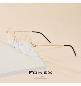 Screwless Eyewear Prescription Eyeglasses Frame Women Round Myopia Optical Denmark Korean Glasses Frame Men Titanium 98607