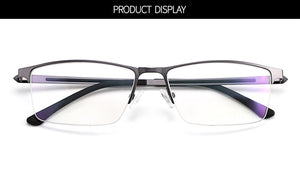 Business Men Semi Frameless Glasses Frame Titanium Alloy S41001 Classic Male's Spectacles Prescription Frames With Spring Hinge