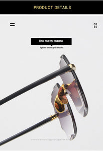 Moda nuovo designer di marca occhiali da sole quadrati senza cornice moda donna metallo senza montatura lenti sfumate occhiali da sole femminili Oculos 2022 