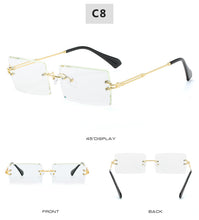 Carica l'immagine nel visualizzatore di Gallery, Retro small rectangle sunglasses women rimless square sun glasses for women 2022 summer style female uv400 green brown Oculos