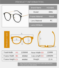 Load image into Gallery viewer, Round Glasses Frames Men Women Vintage Transparent Optical Eyeglasses Frames Black Pink Clear Lens Spectacles Eyewear