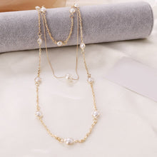 Load image into Gallery viewer, Exquisite Women Necklaces Pearl Clavicle Chain Multilayer Gold Necklace Set Glamour Fashion Wedding Party Jewelry