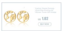 Carica l&#39;immagine nel visualizzatore di Gallery, Collana con mappa del mondo Ciondolo con mappa in oro Girocollo con mappa del mondo Girocollo con stella Crescent Moon Collane per donna Gioielli Boho multistrato 