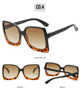 Fashion Oversized Women Sunglasses Brand Designer Plastic Female Big Frame Gradient Sun Glasses UV400 gafas de sol mujer