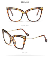 Load image into Gallery viewer, 2022 New Fashion Oversized Cat Eye Glasses Frame Women Brand Optical Anti-blue Eyeglasses Female Oculos Feminino Spectacles