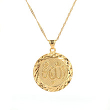 Carica l&#39;immagine nel visualizzatore di Gallery, Gold Color Allah Pendant Necklace Round Fashion Middle East Charm Islam Gift Jewelry