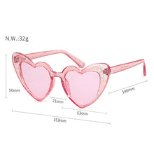 Load image into Gallery viewer, Trending Cat Eye Sunglasses Big Heart Popular Heart Sharp flash of light Glitter Pink Glasses High Quality Shades for Female