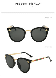 2022 Bee Women's Sunglasses Oval Metal Frame Little Bee Men's Sunglasses UV400 Classic Retro Brand Sport  Glasses