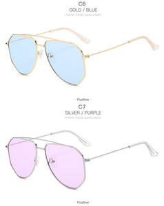 Classic Aviation Sunglasses Women Men Pilot Driving Metal Frame Sun Glasses Male UV400 pink Gafas De Sol For Men Gradient Purple