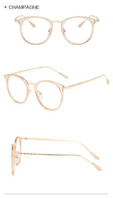 Load image into Gallery viewer, Transparent Cat Eye Glasses Frames Women Men Vintage Clear Optical Round Eyeglasses Metal Myopia Frame