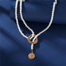 Load image into Gallery viewer, Vintage Pearl Necklaces For Women Fashion Multi-layer Shell Knot Pearl Chain Necklace 2020 NEW Coin Cross Choker Jewelry
