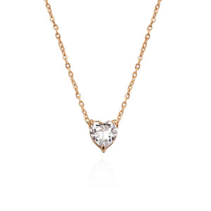 2020 New Female Fashion Crystal Heart Necklace Pendant  Short Gold Chain Necklace Pendant Necklace Charm Gifts girlfriends