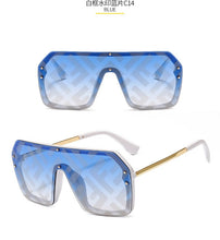 Load image into Gallery viewer, futuristic ff sunglasses women 2022 uv400 big rectangle fashion ff logo sunglasses oversized festival oculos de sol feminino
