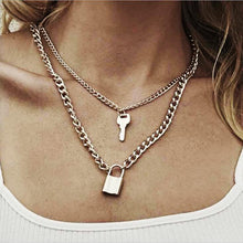 Load image into Gallery viewer, 2020 New Trendy Metal Hip Hop Lock Necklaces Punk Cross Pendant Necklace Gold/Silver Color For Women Men Jewelry Gifts