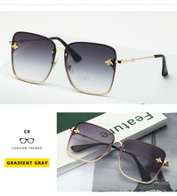 Load image into Gallery viewer, 2022 New Fashion Lady Oversize Rimless Square Bee Sunglasses Women Men Small Bee Glasses Gradient Sun Glasses Female UV400