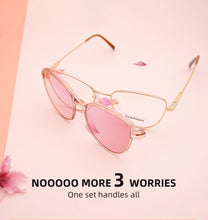 Load image into Gallery viewer, vogue cat eye Sunglasses Women Polarized Magnet Clip On Sun Glasses For Women Female Prescription Oculos