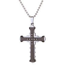 Load image into Gallery viewer, New Fashion Arrow Necklace for Men Black Metal Punk POP Cross Pendant Necklace Trendy Simple Chain Jewelry Gift collar hombre