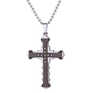 New Fashion Arrow Necklace for Men Black Metal Punk POP Cross Pendant Necklace Trendy Simple Chain Jewelry Gift collar hombre