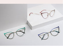Load image into Gallery viewer, Optical Fashionable Women&#39;s Prescription Glasses Luxury Brand Fake Glasses Cat Eye Female Round Eyeglasses With Frame YINSQER